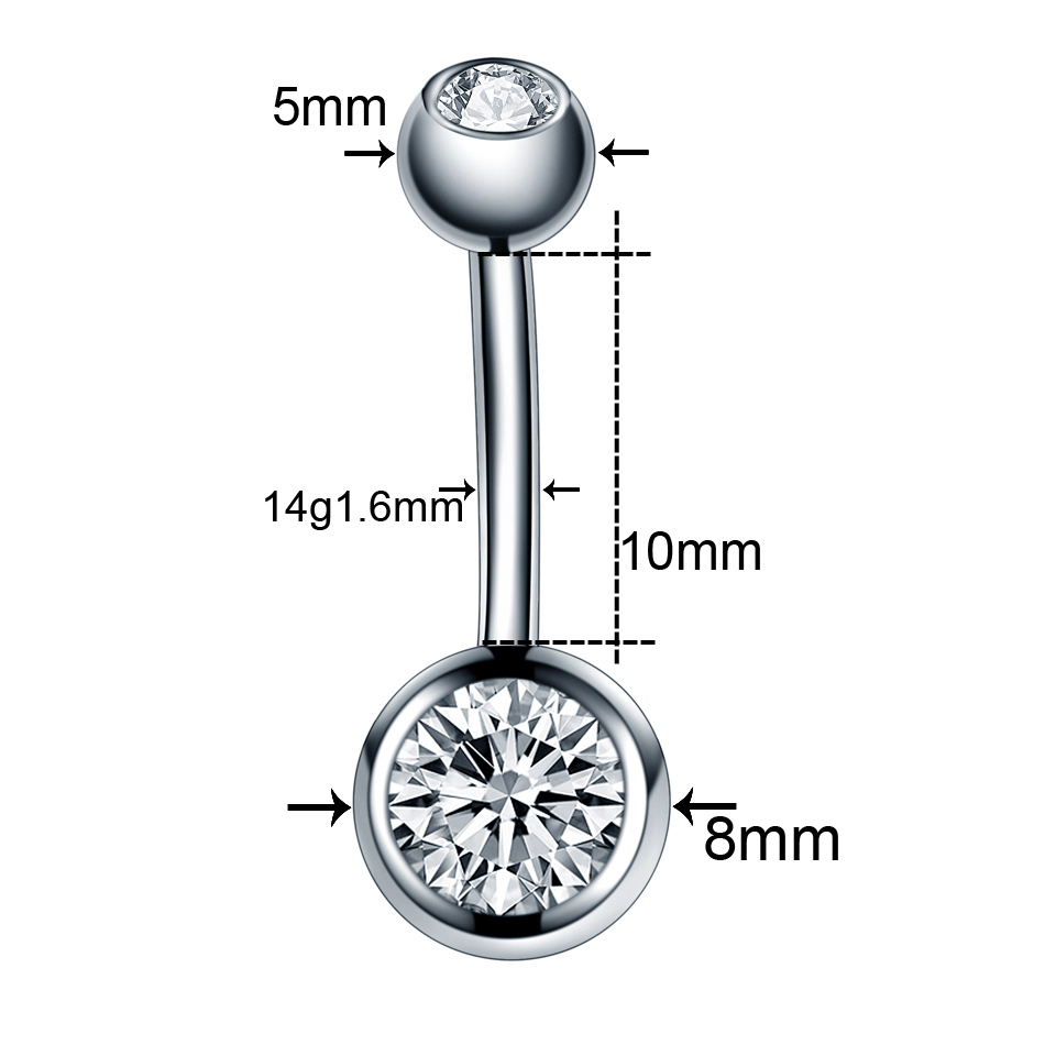 10Pcs /Lot 14G Titanium Navel  - Belly Bar Titanium recensione e prezzo