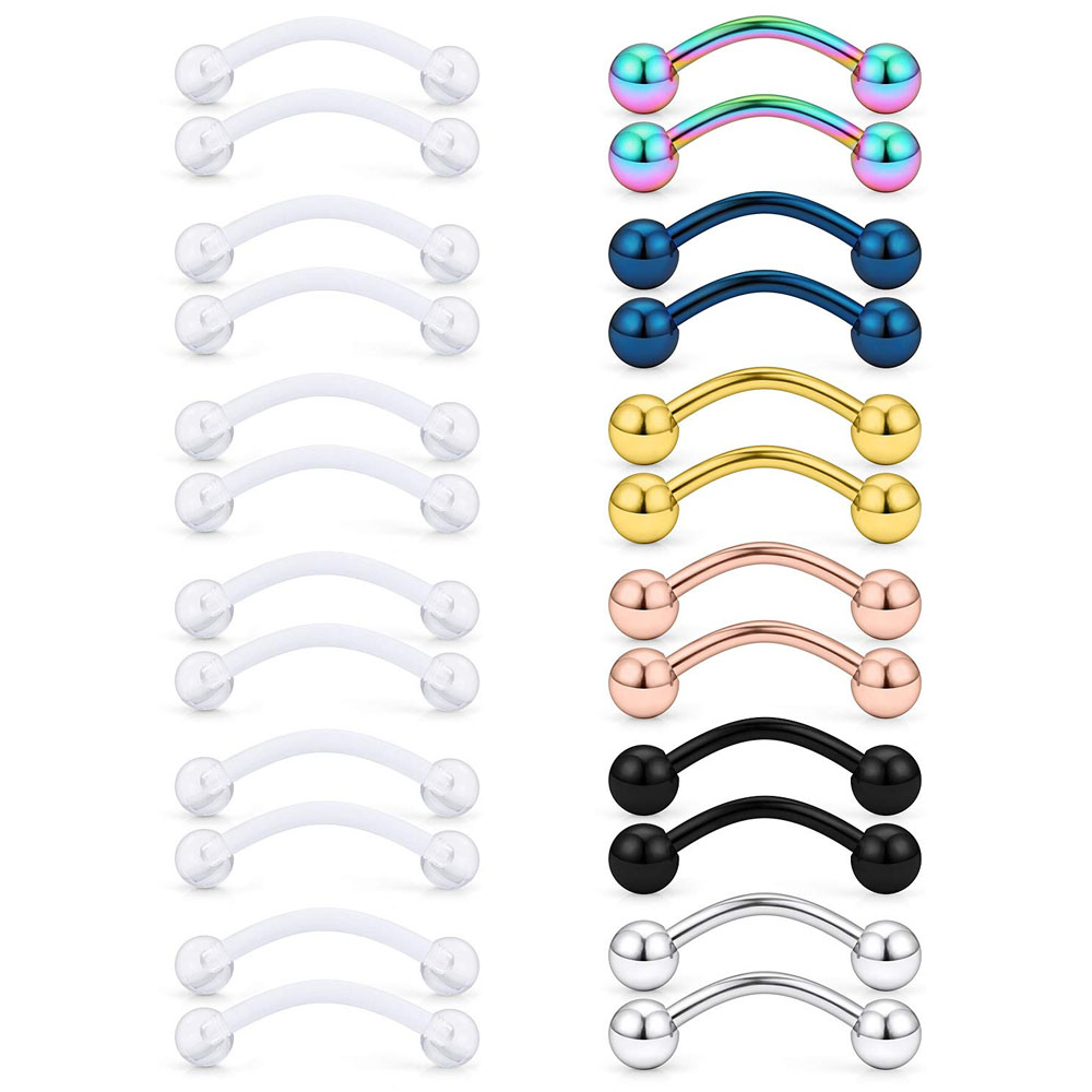 16G Clear Acrylic Bioflex Stai - Eyebrow Curved Barbell recensione e prezzo