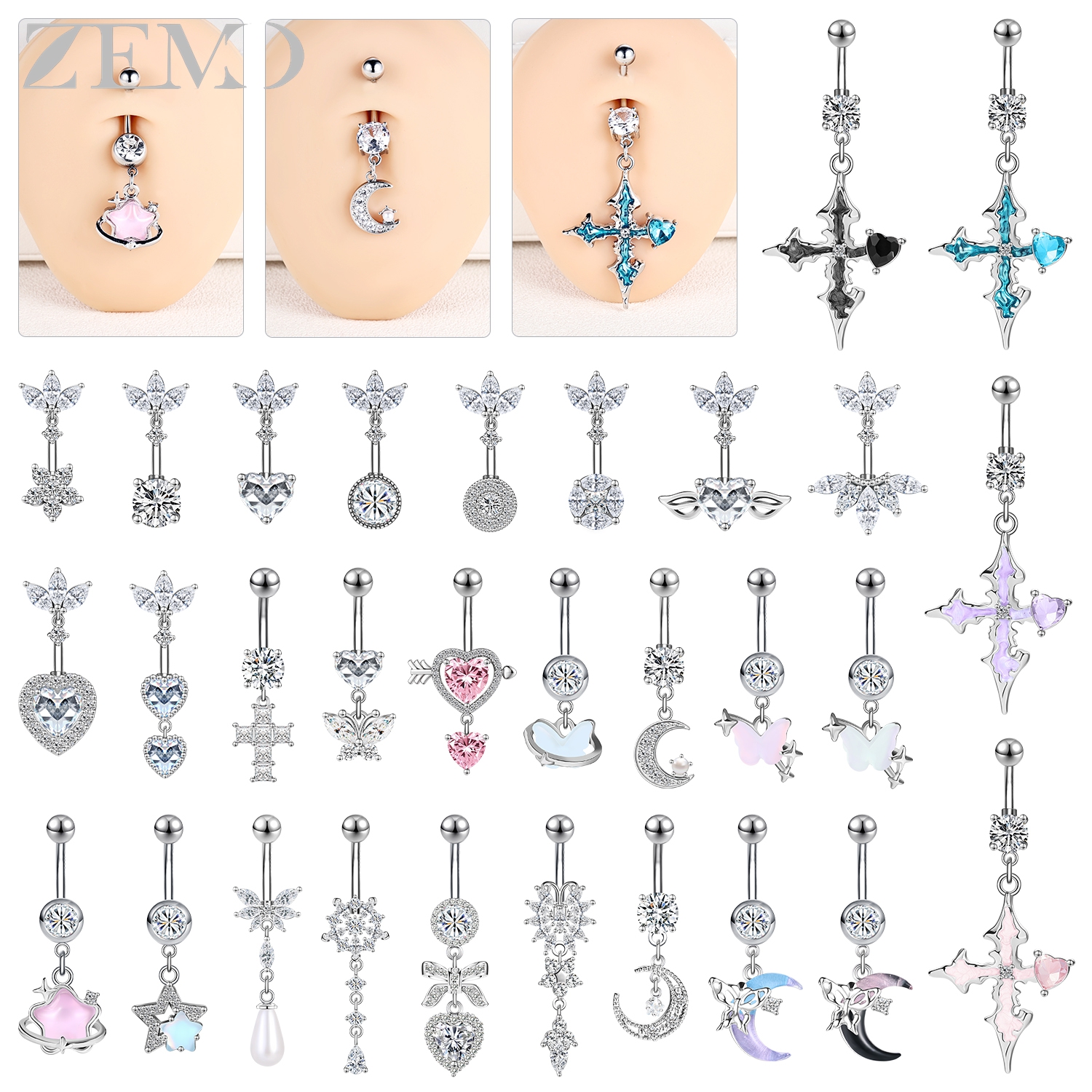ZEMO 1 Piece 14G Sexy Belly Bu - Belly Bar Titanium recensione e prezzo