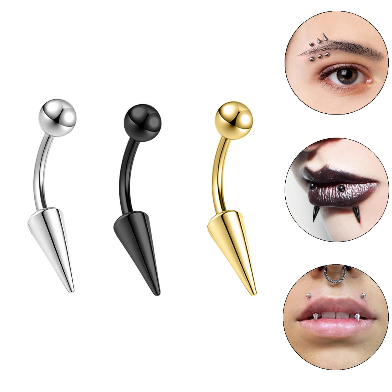 1PC 16G Long Spike Bridge Stai - Eyebrow Curved Barbell recensione e prezzo