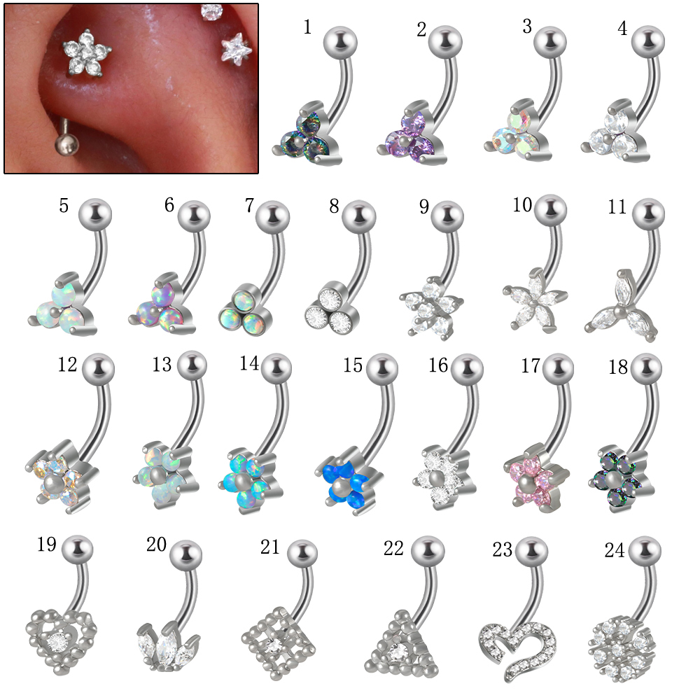 1PC G23 TItanium 16G Crystal F - Eyebrow Curved Barbell recensione e prezzo