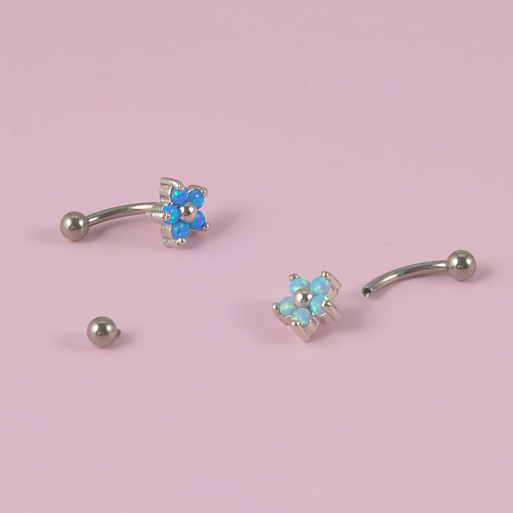 1PC G23 TItanium 16G Crystal F - Eyebrow Curved Barbell recensione e prezzo