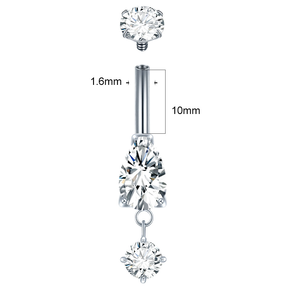 1/5PCS Titanium Crystal Zircon - Belly Bar Titanium recensione e prezzo