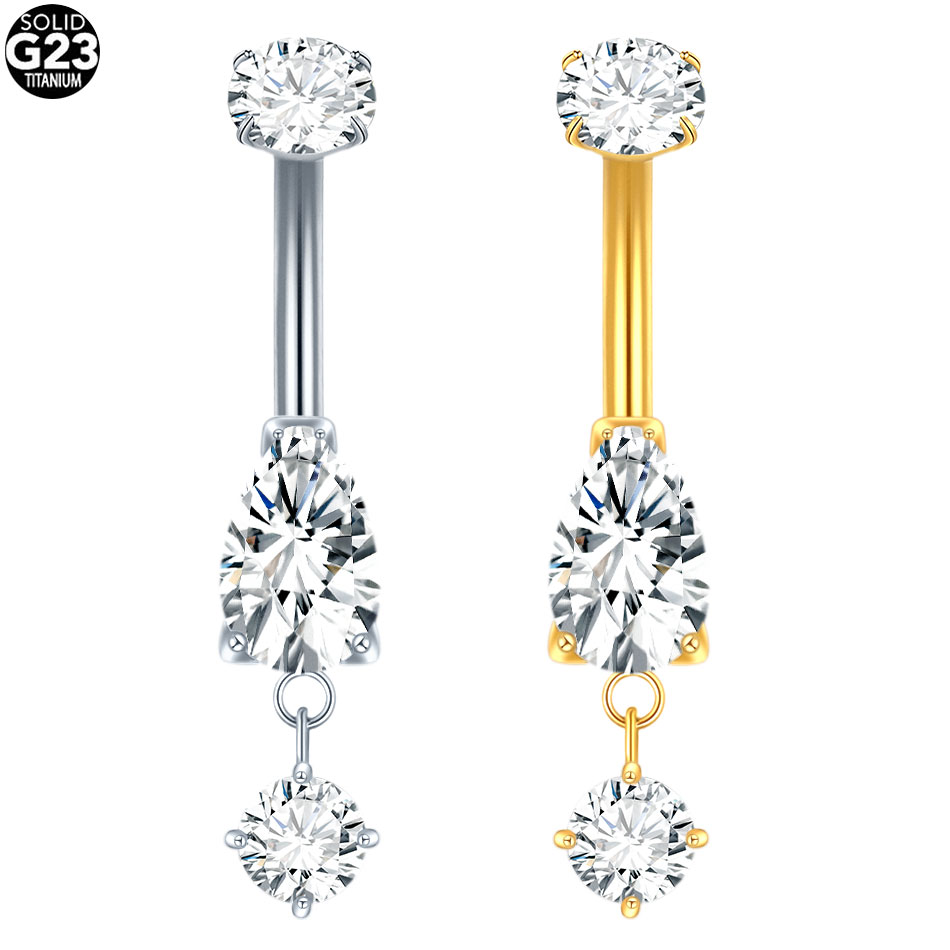 1/5PCS Titanium Crystal Zircon - Belly Bar Titanium recensione e prezzo