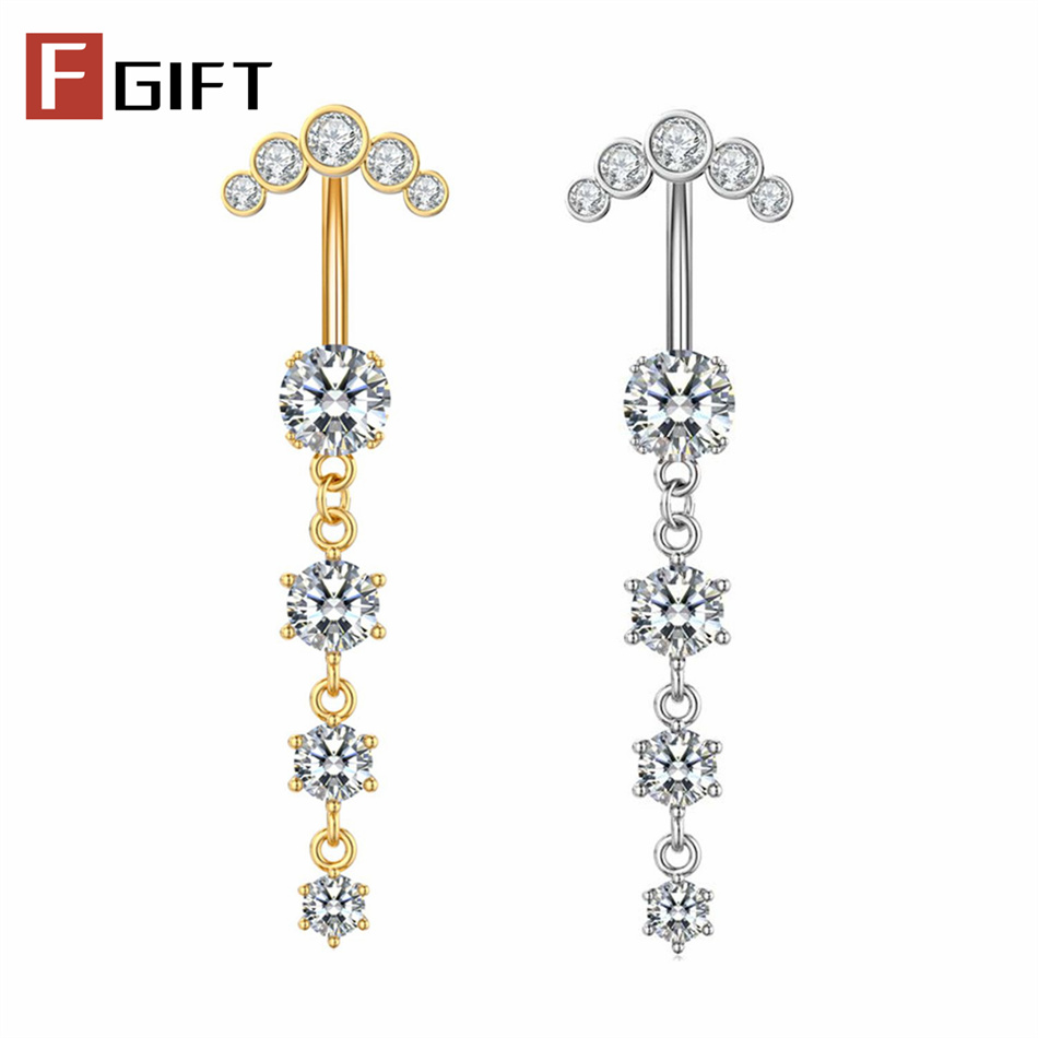 Gold Silver Color Long Dangled - Belly Bar Titanium recensione e prezzo