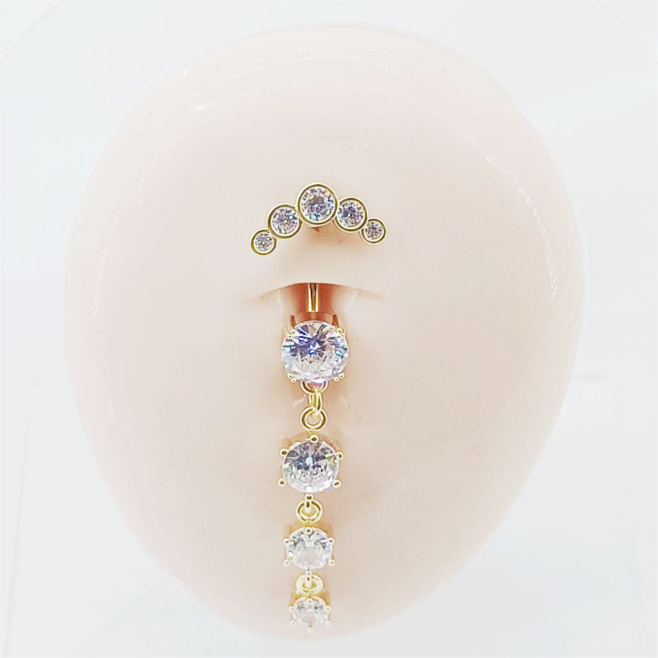 Gold Silver Color Long Dangled - Belly Bar Titanium recensione e prezzo