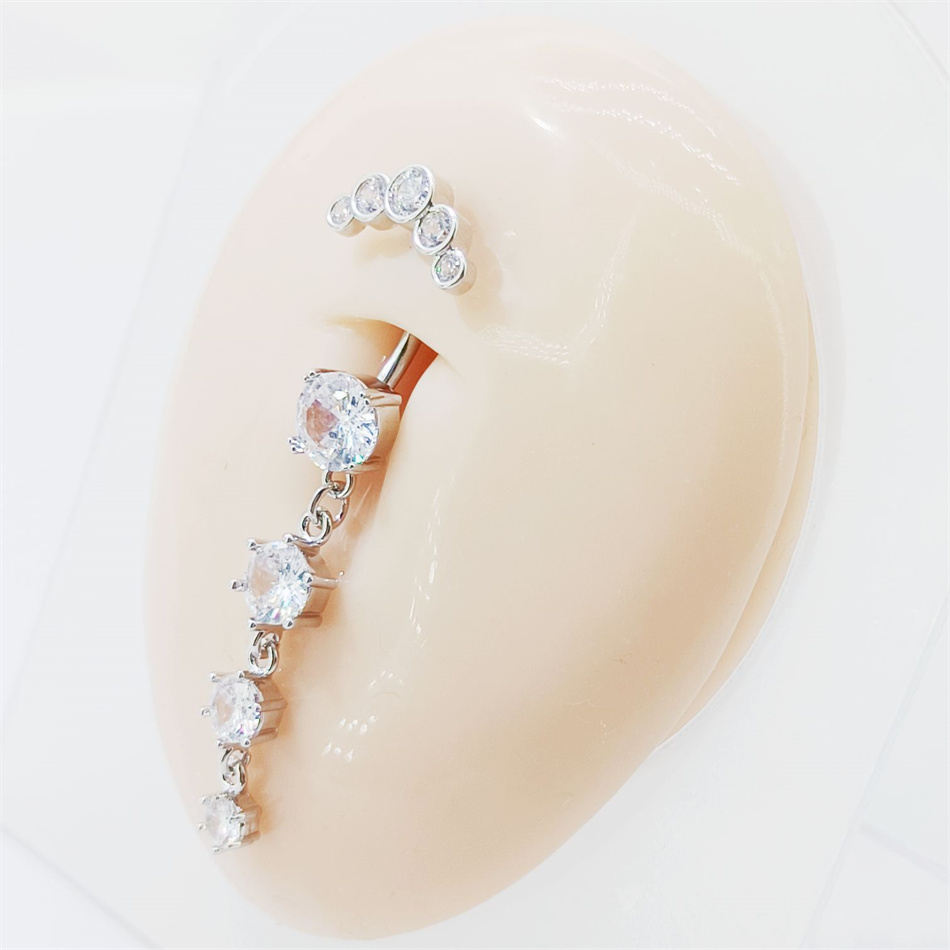 Gold Silver Color Long Dangled - Belly Bar Titanium recensione e prezzo