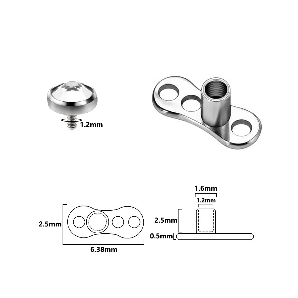 9PCS-1PC Surgical Steel Skin D - Body Jewelry Dermal recensione e prezzo