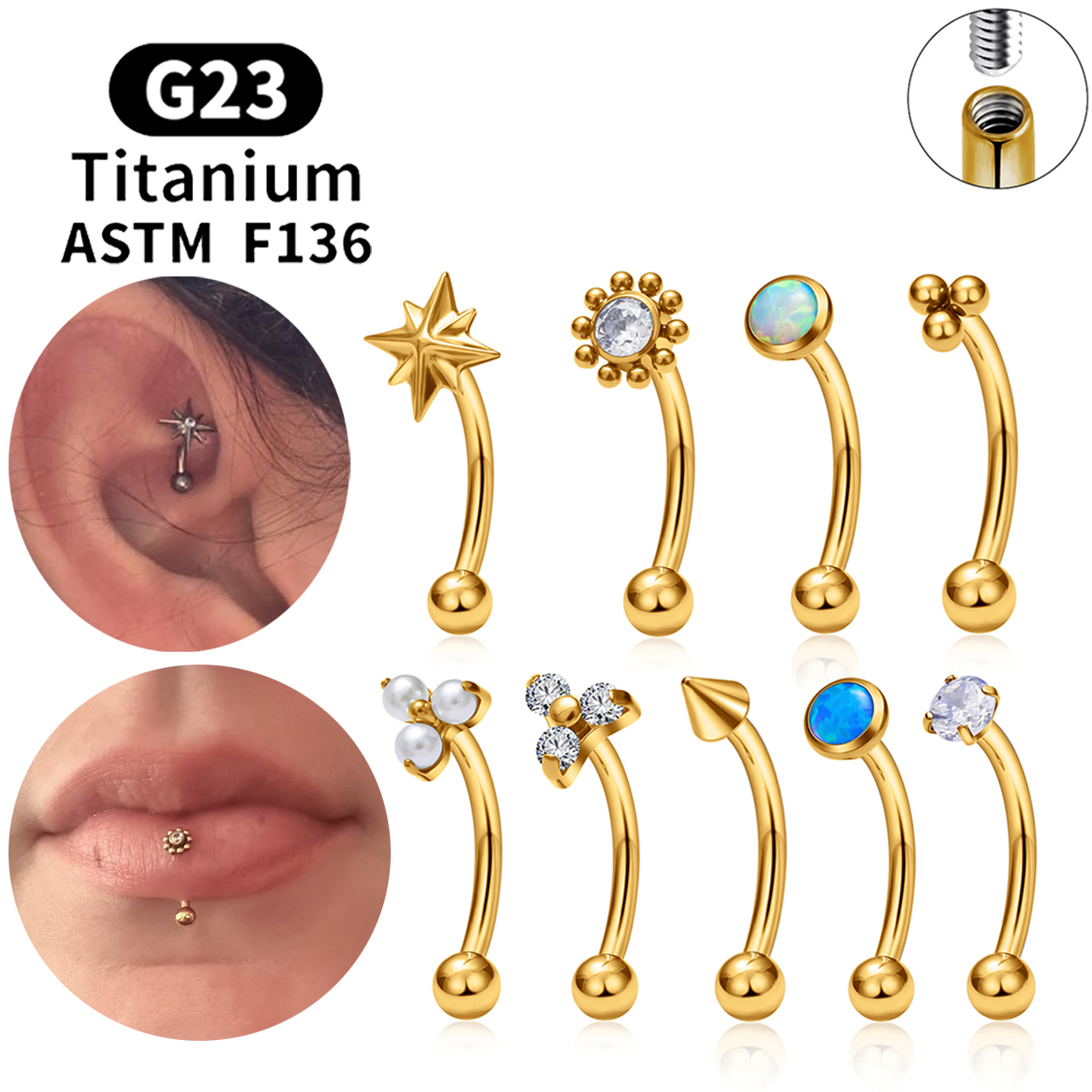 ASTM F136 Titanium Hexagram Ro - Belly Bar Titanium recensione e prezzo