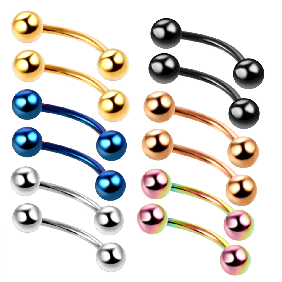 Lot of 2pcs Titanium Anodized  - Eyebrow Curved Barbell recensione e prezzo