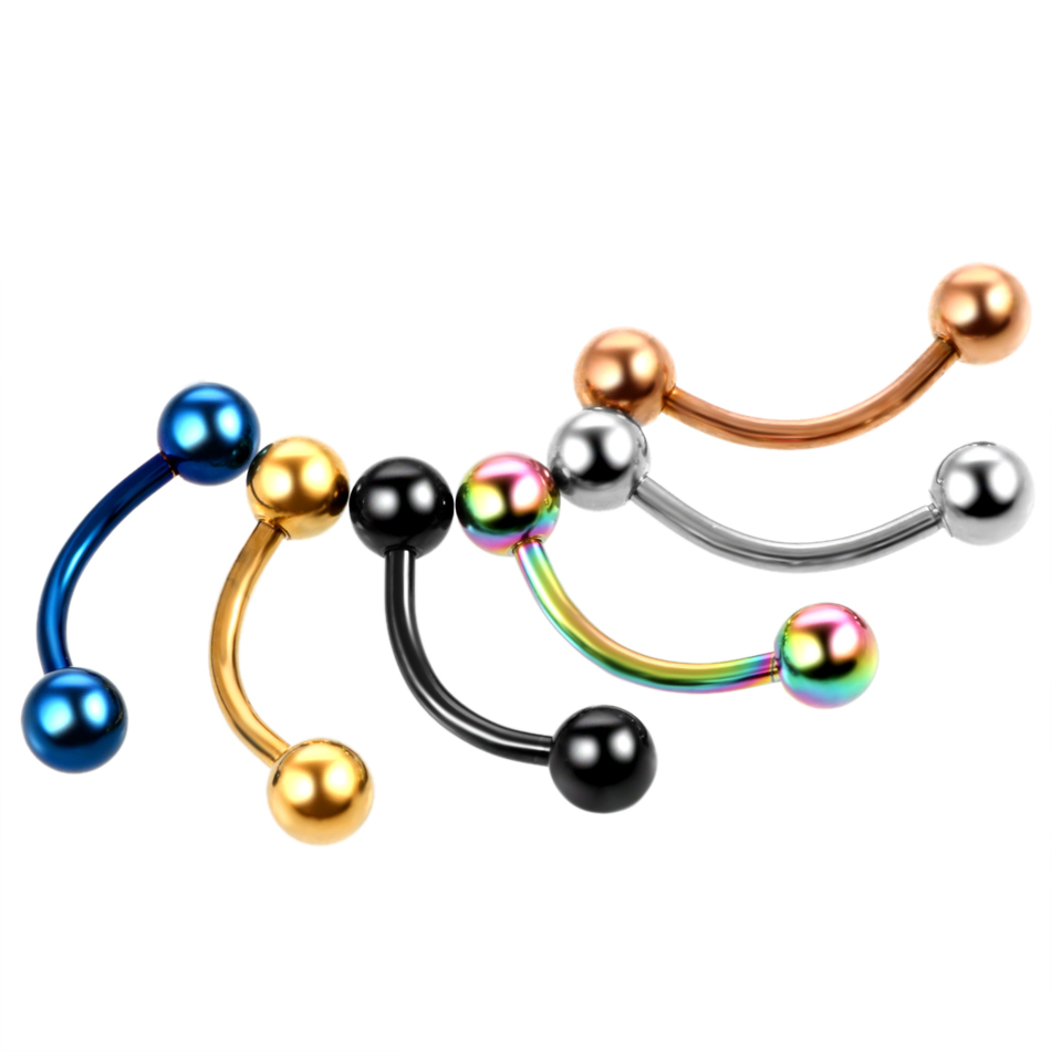 Lot of 2pcs Titanium Anodized  - Eyebrow Curved Barbell recensione e prezzo