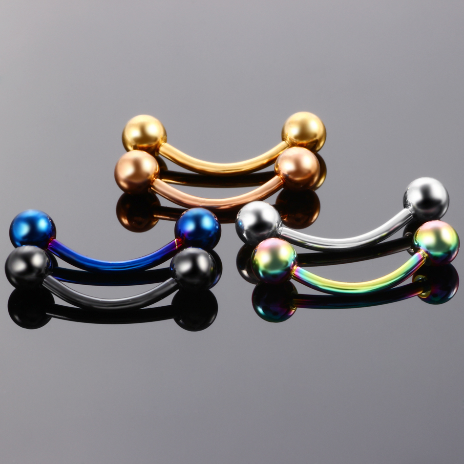 Lot of 2pcs Titanium Anodized  - Eyebrow Curved Barbell recensione e prezzo