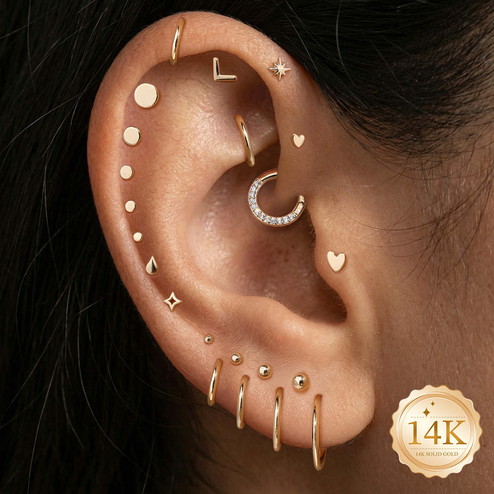 AIDE 14K Gold Stud Earrings fo - Star Flat Back recensione e prezzo