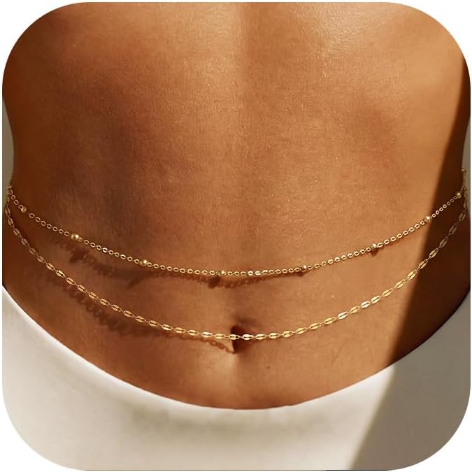 14K Gold Plated Waist Chain Wo - Body Jewelry Women recensione e prezzo