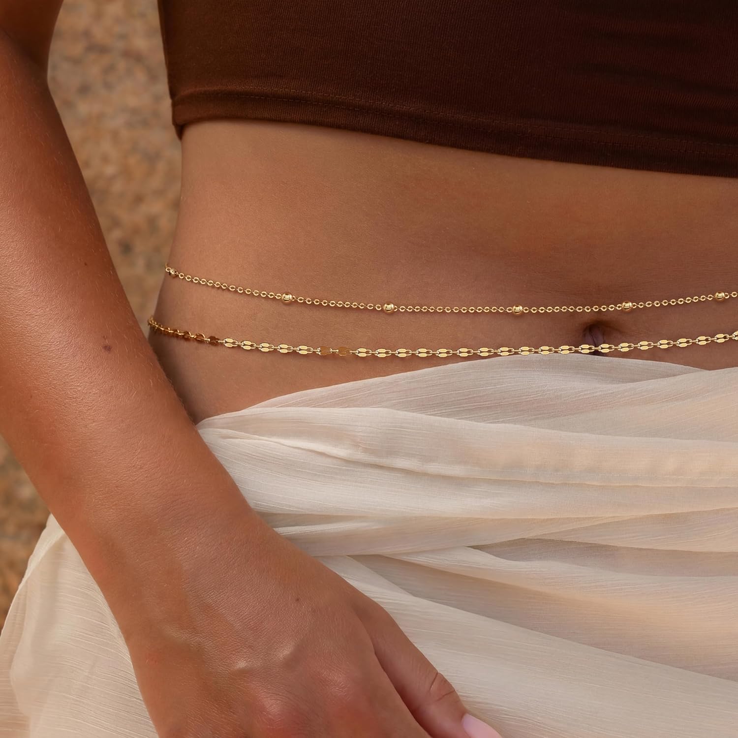 14K Gold Plated Waist Chain Wo - Body Jewelry Women recensione e prezzo
