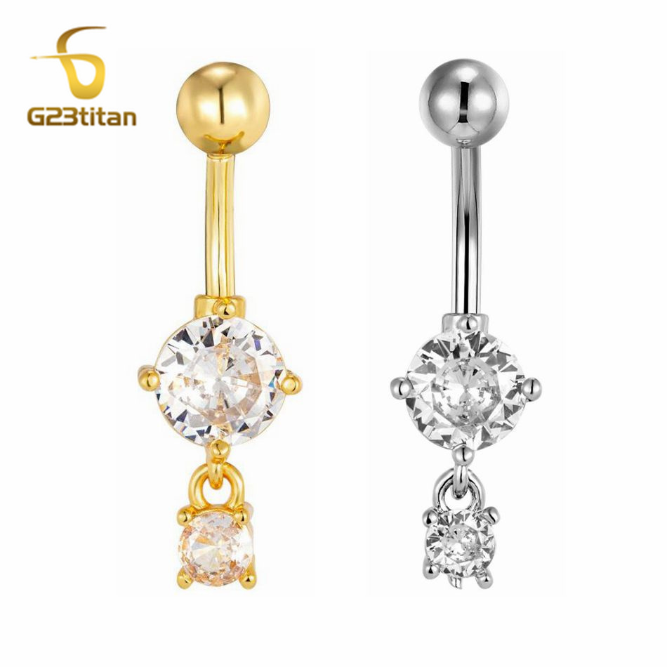CZ Zircon Dangle Belly Button  - Belly Bar Titanium recensione e prezzo