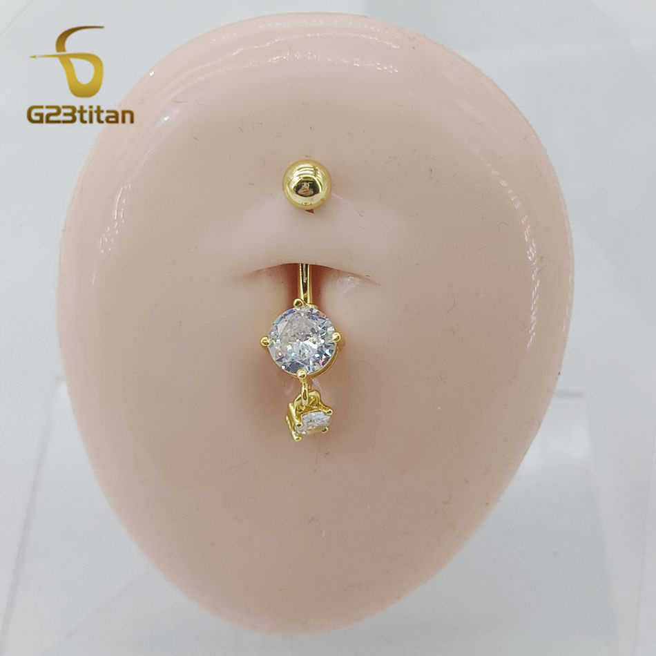 CZ Zircon Dangle Belly Button  - Belly Bar Titanium recensione e prezzo