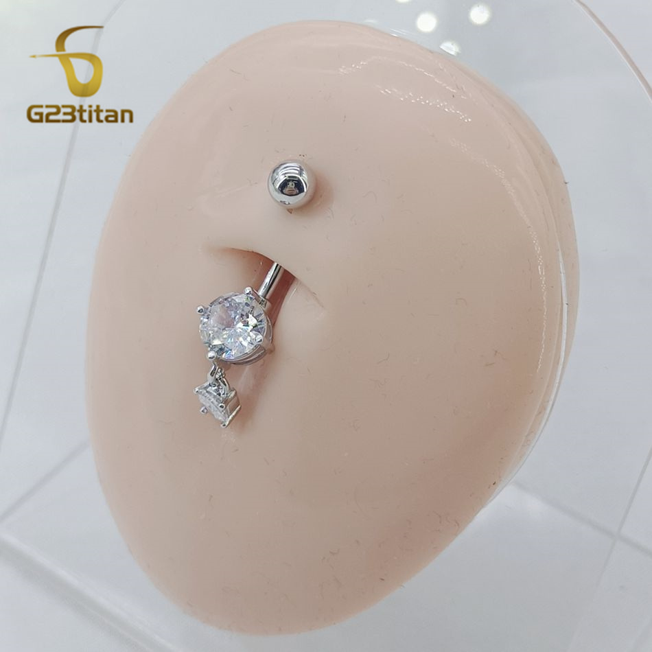 CZ Zircon Dangle Belly Button  - Belly Bar Titanium recensione e prezzo